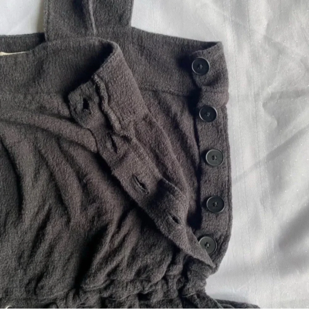 Madewell Side Button Drawstring Romper Cotton Lightweight Beach BLK Women Small